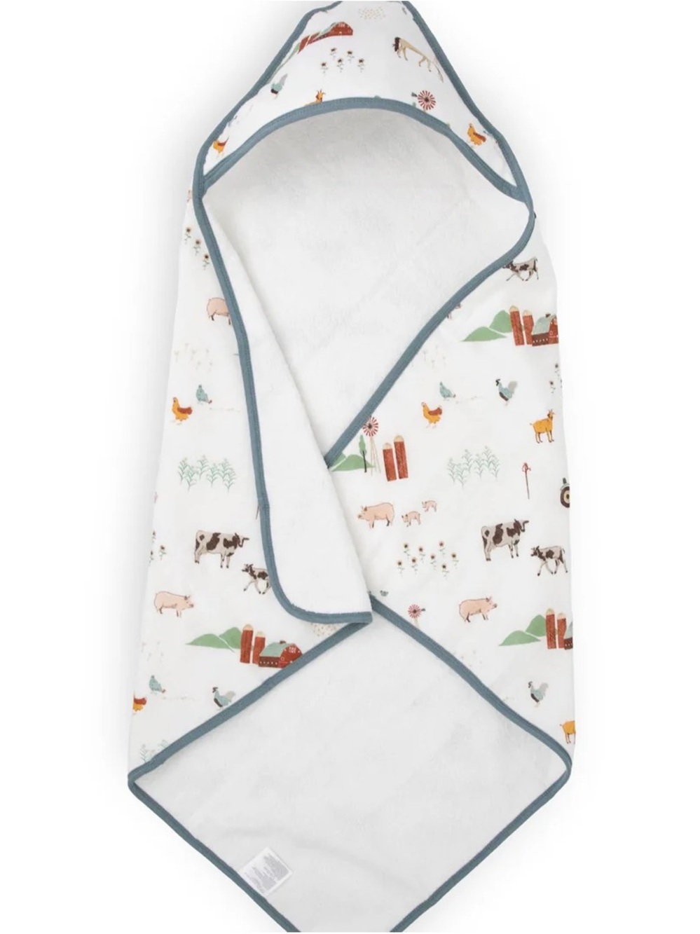 Little unicorn farmyard hooded towel baby cotton NWT